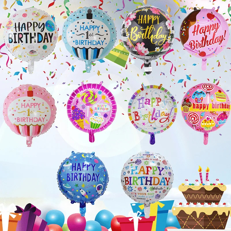 10PCS/PACK 18 inch Happy Birthday Ball Birthday Party Decoration Aluminum Film