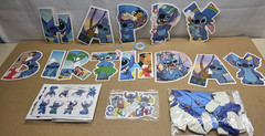 Stitch Happy Birthday Banner Balloons Cake Topper Cupcake Toppers Party Supplies