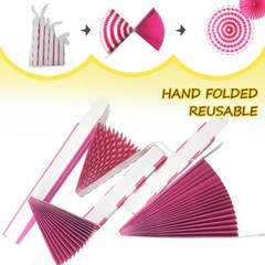Hanging Paper Fans 6 PCS Rose Rainbow Paper Ornaments Party Decorations