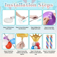 Balloon Column Stand for Floor Set of 2, Adjustable Balloon Arch Stand Balloon T