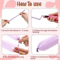 400 Pcs Animal Balloons Long 40 Color Rainbow Pastel Latex 260q Twisting Anim…