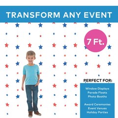 Patriotic Strings of Stars Hanging Decorations 7 Ft – 12 Pc