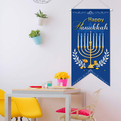 Happy Hanukkah Banner Chanukah Decorations Hanukkah Door Sign Hanukkiyah Welcome