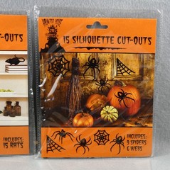 Halloween Haunted House Paper Die Cut Decor Spiders Rats New Sealed 15 Pcs Each