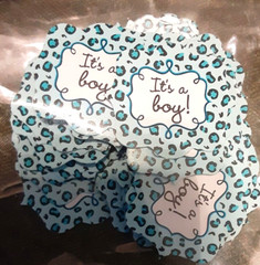 Baby Shower Decorations for Boy Blue/White Set Decor Games Plates Cups Satch