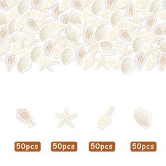 200pcs Seashell Starfish Confetti Beach Shell Birthday Party Decorations Seas…