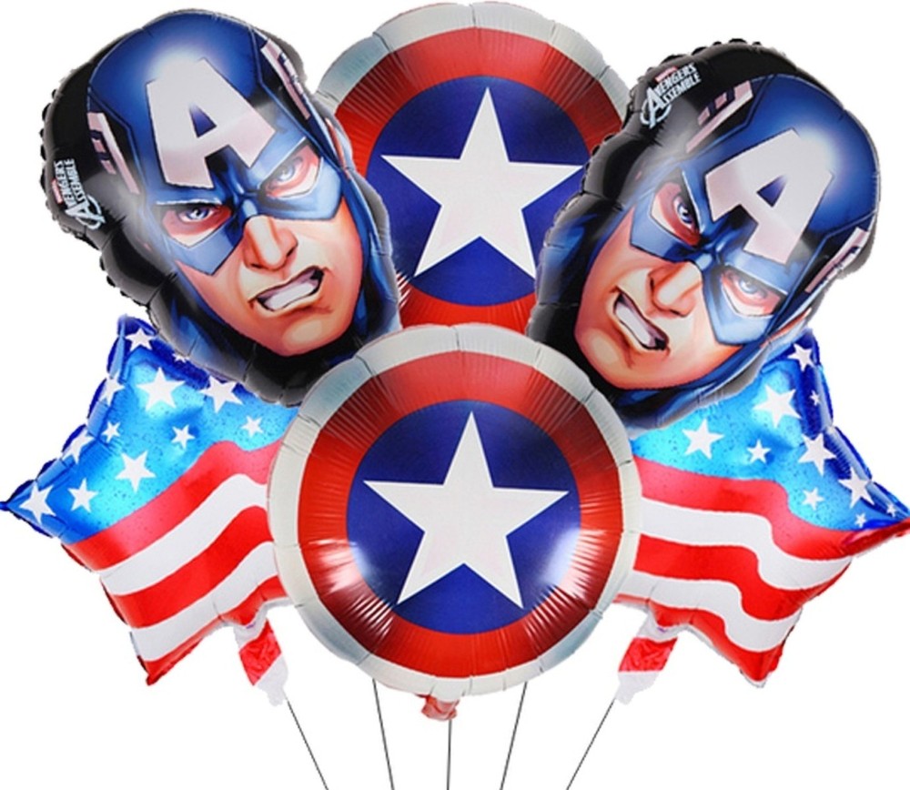 Captain America Birthday Balloons 6pcs – Party Supplies Decorations