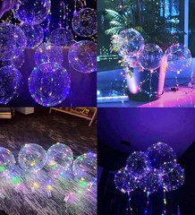 Set De 10 Globos Grandes & Transparentes Con Luces LED Para Fiestas & Cumpleaños