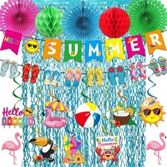 Hello Summer Party Decorations – 17 Pcs Pool Beach Supplies Favors for Home B…