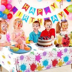 Paint Party Decorations 3Pcs Art Party Tablecloth Plastic Watercolor Painting