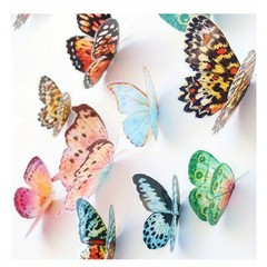 36pcs Lifelike Butterfly Decorations Set – Watercolor Wings, Easy To Hang