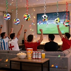Soccer Party Decorations 12 Pcs Streamers Flags World Cup 2026 Theme
