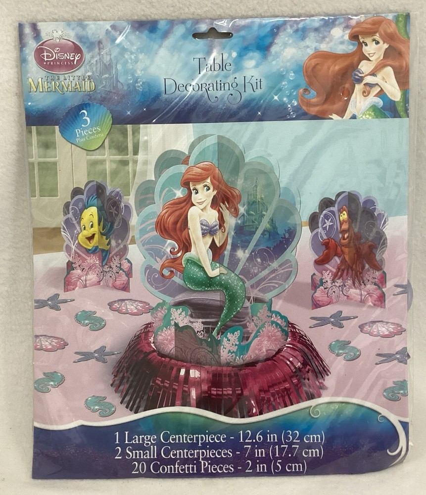 Disney Princess Ariel & Flounder Birthday Table Decorating Kit Mermaid 23 PC