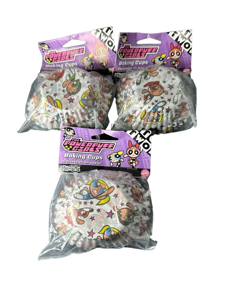 2000 Vintage Wilton Powerpuff Girls Powerpuff Cupcake Cup 50 Packs Lot Of 3