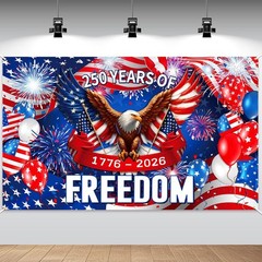 American 250th Birthday Decoration, 3.6 x 6 Ft American 17762026 Backdrop USA…