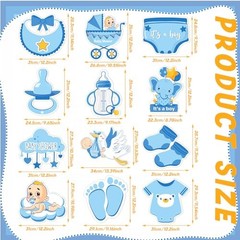 12 Pcs Blue Baby Shower Yard Decoration Its a Boy Outdoor Yard Sign with