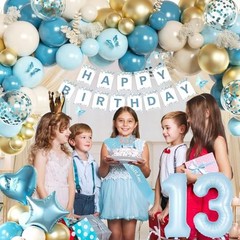 Birthday Decorations for Girls, Light Blue 13 Birthday Girl Decorations, 13th