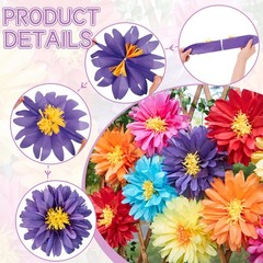 12 PCS Daisy Tissue Paper Pom Poms Fiesta Mexican Flowers 14 Inch Wall Decor