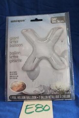 E80G UNIQUE 34″ SILVER FOIL LETTER «X» PARTY BALLOON