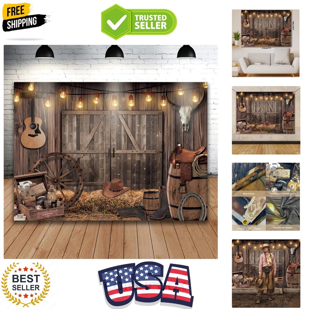7x5FT Western Cowboy Backdrop Party Decorations Wild West Rodeo Decor Rustic …