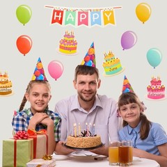 Happy Birthday Bulletin Board Set, 20 Pcs, Decorations for Birthday