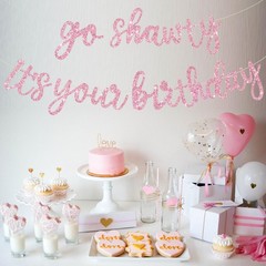BEISHIDA Go Shawty It’s Your Birthday Banner NO DIY Hip 1 inch x 1 inch, Pink