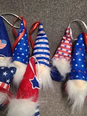 Patriotic Red White and Blue Gnome Decor Lot of 10 Different