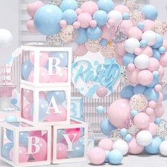 Baby Boxes with Letters for Baby Shower, Gender Reveal Decorations with 4 Tra…