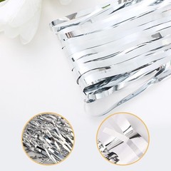 10 Pack Silver Foil Curtain Backdrop 3.2×9.8ft Tinsel Fringe Photo Booth Decor