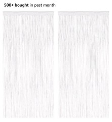 2 Pack White Foil Fringe Curtain Party Decorations All Occasions