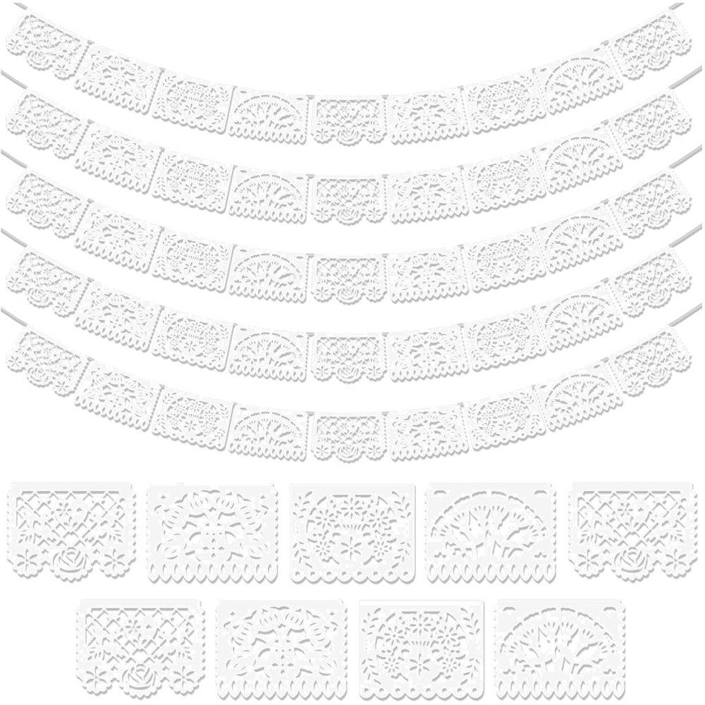 Stunning 90ft Mexican Papel Picado Banner Set – Heart, Flower, Fruit Designs