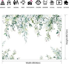 Greenery Backdrop 8x6FT Green Eucalyptus Leaves Photography Background