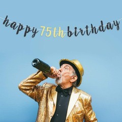 Glittery 75th Birthday Banner – Durable Party Decoration for Cherished Memories