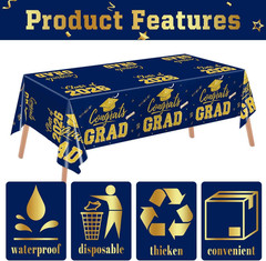 Graduation Decorations 2026, 2 Pack Graduation Tablecloths, Congrats Grad Dispos