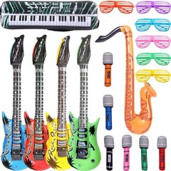 18 Pack Inflatable Rock Star Party Props – Guitars, Microphones, Glasses & More!