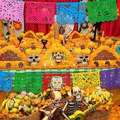 Mexican Party Decoration, 18 Feet Plastic Papel Picado Fiesta Banner Colorful