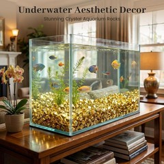 DomeStar 150PCS Gold Acrylic Ice Rocks – Faux Gems Nuggets Vase Fillers Pot o…
