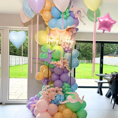 Pastel Rainbow Birthday Decorations,Macaron Pink Blue Purple Green Yellow Colorf