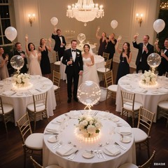 Clear LED Balloons With Batteries, Wedding Birthday Party Decor, Warm White