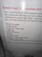 NIB Cake Decorating Kit 18 Pieces Plate Topper Roses Leaves Tulle & Accents