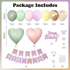 Fairy Birthday Decorations for Women Girls,Fairy Themed Party Pink Green Purple