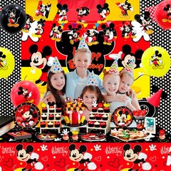 Mickey Mouse Party Supplies 112 Pcs Party Decorations Tableware Balloons Plates