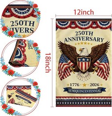 Durable Double-Sided 250th Independence Day Garden Flag for Patriotic Displays