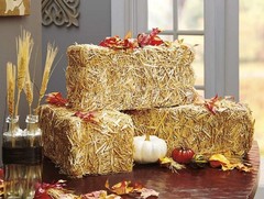 Small Country Hay Bale Fall Accent Decorative Natural Straw Decor 6″ x 13″ #888