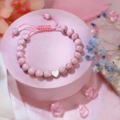 Charming Pink Heart Bracelet with Adjustable Size – Birthday Gift for Daughters