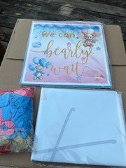Bear Gender Reveal Balloon Boxes Decorations – 1ooPcs Pink Blue Balloons + MORE
