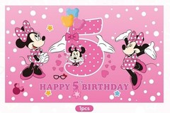 Minnie Mouse 5th Birthday Party Banner Backdrop Decoration 3×5 Ft