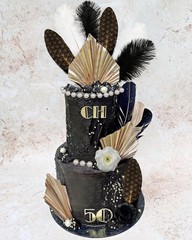 Feather Rose Gatsby Roaring 20s Prom Cake Decorations Topper Set