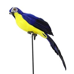 Artificial Feather Parrot Simulation Fake Bird Model Home Garden Lawn Tree Decor