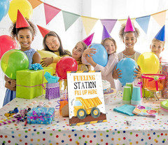 Construction Birthday Party Sign, Fueling Station Sign, Construction Party Decor